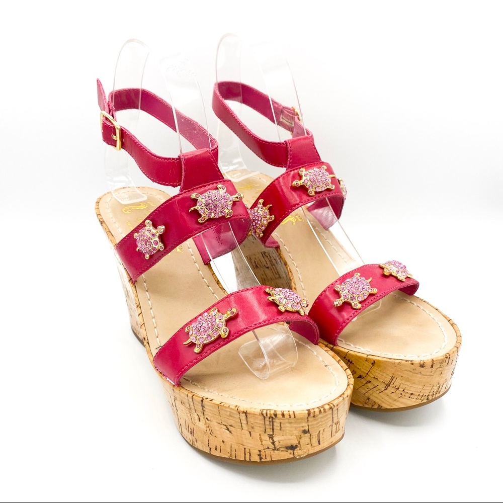 Miss Trish of Capri Pink Wedge Sandals